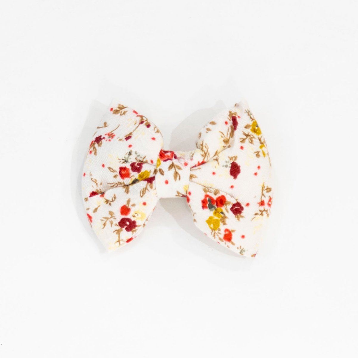 Floral Fluffy Bow Hair Clip - White General Accessory 