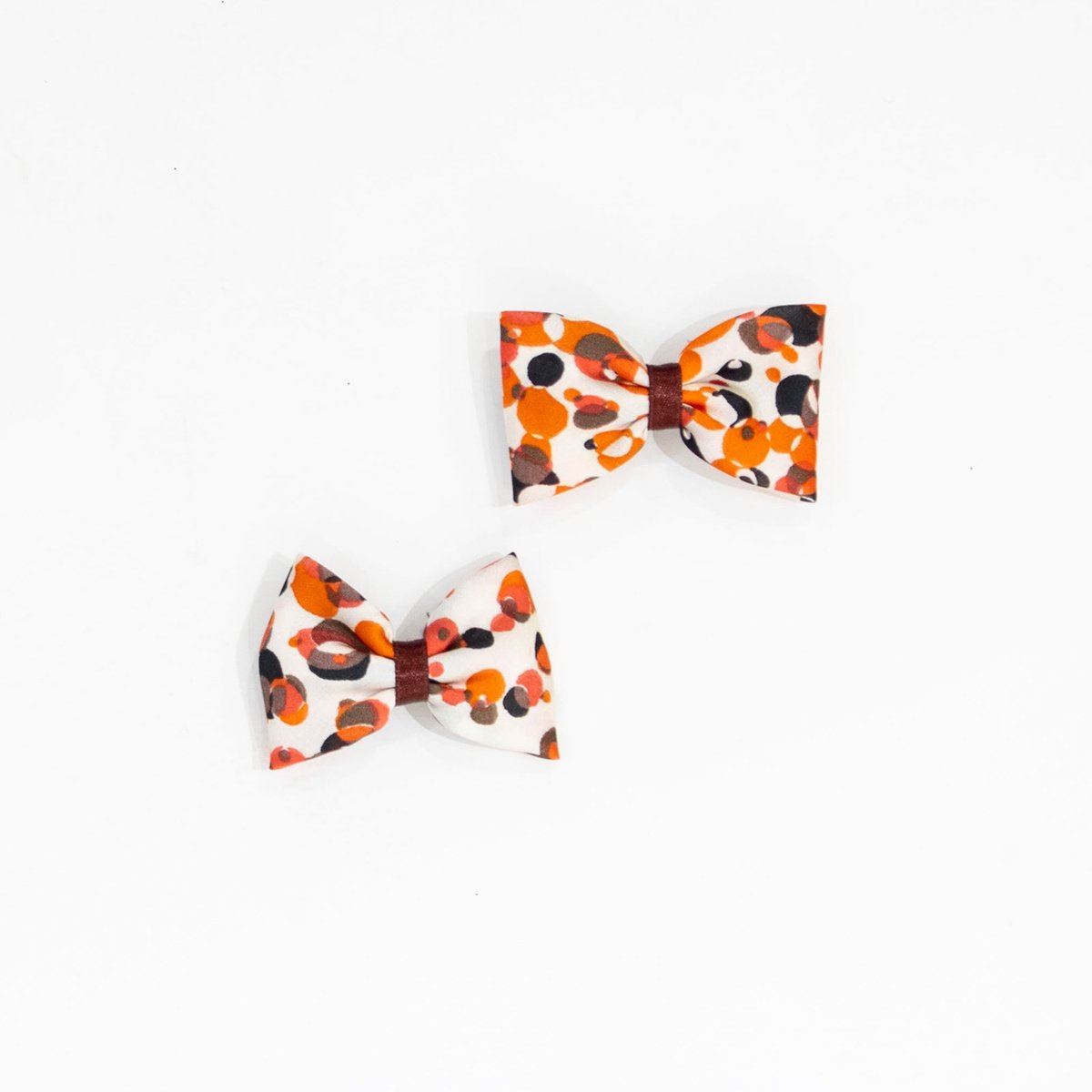 Cute Bow Hair Clip 2 in 1 - Orange General Accessory 