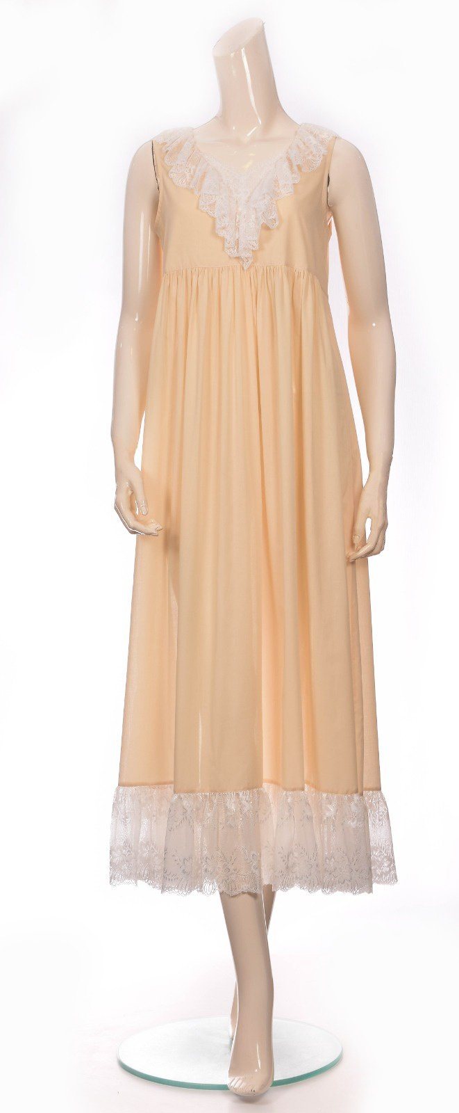 Splendid Lace Sleeveless Night Dress - Yellow General Sewar 
