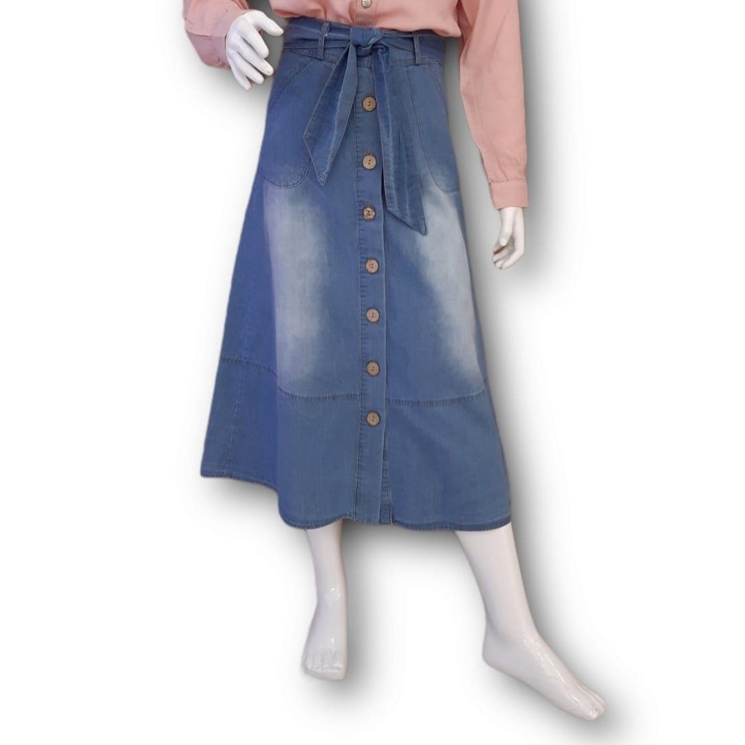 Girls Denim Button-Up Skirt General PAFIM 