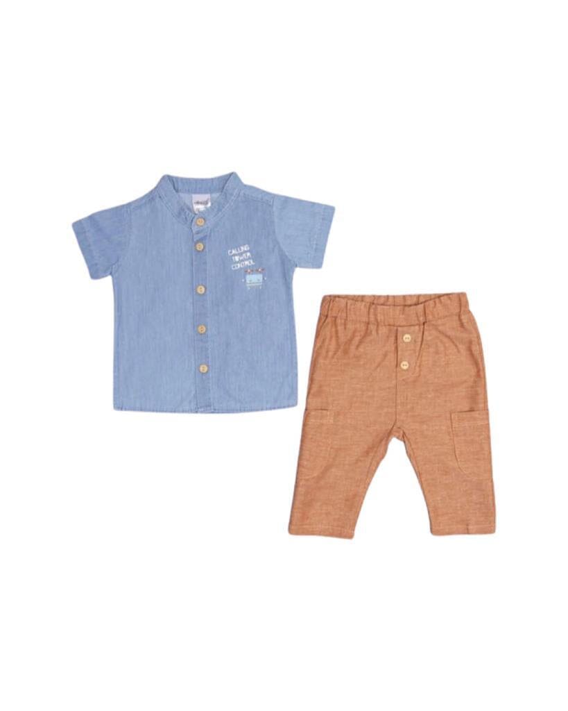 Denim Short Sleeve Shirt &Pants General kidaxi 