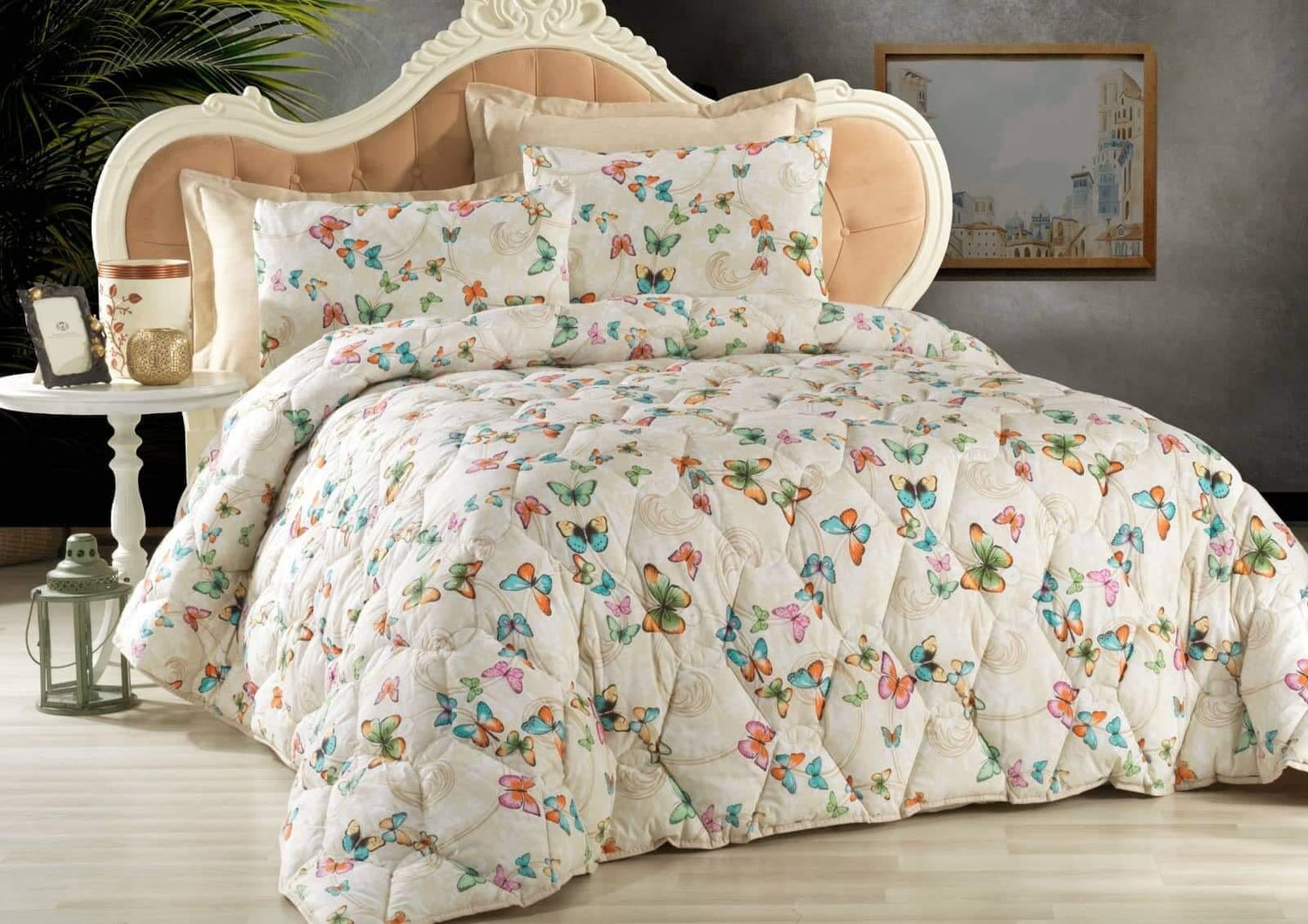 Butter Fly Cotton Quilt Single 4 Piece Set BEDDINGS Madam Suize 