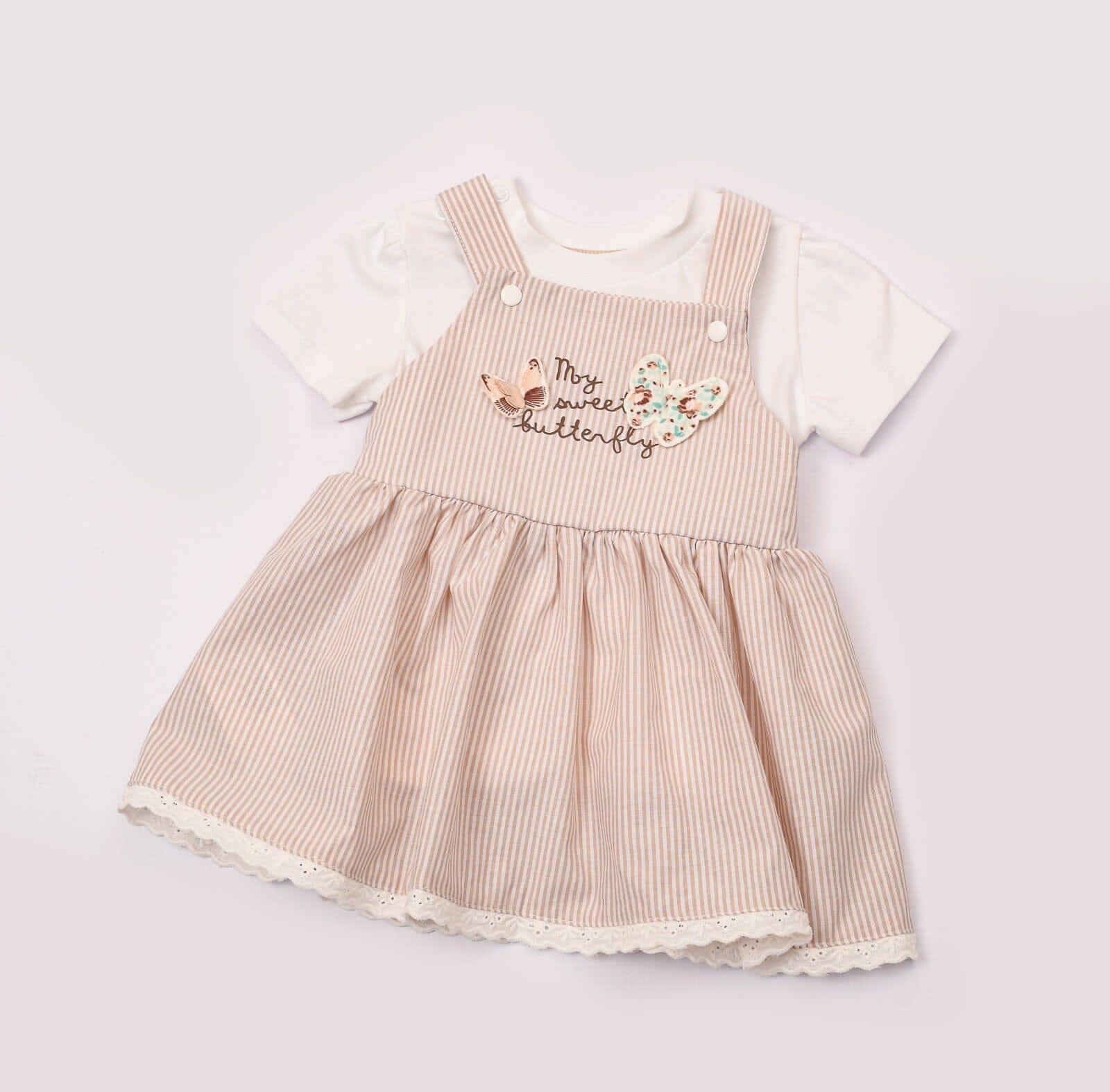 Embroidered Pinafore And Blouse Set General AYDCDO 