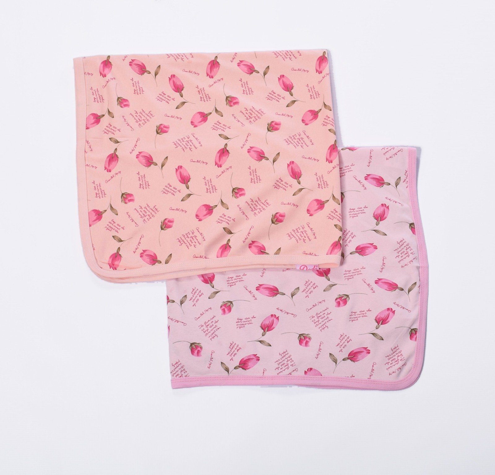Delicate Roses Baby Blanket 2 Piece Set - Peach & Pink Blanket ayküz bebe 