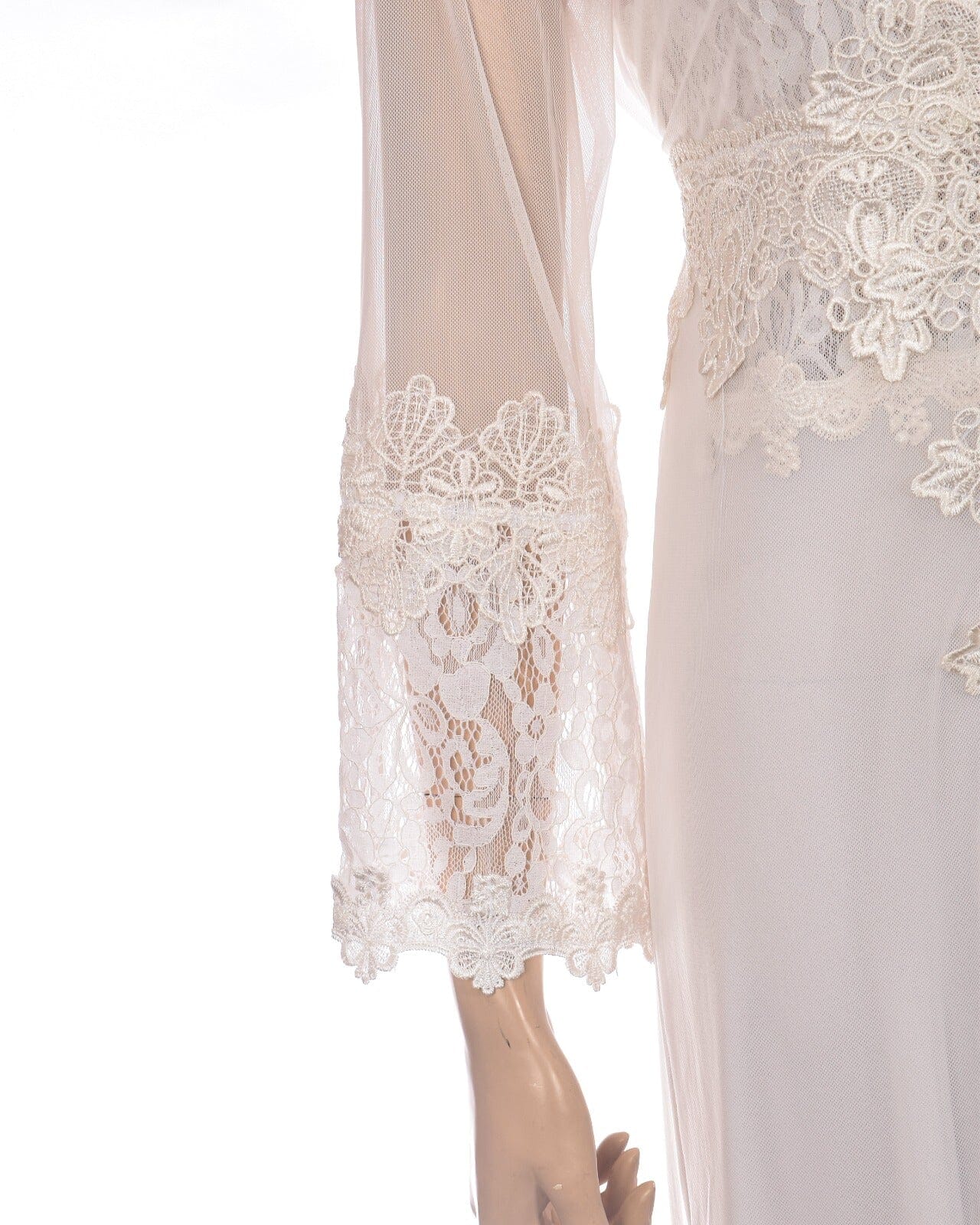“Luxury Robe Nighty Set-Off White Bridal 2 Piece Long set Coco Box 