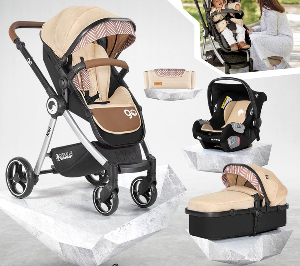 Kiwi Go Travel System Stroller in Latte color for babies