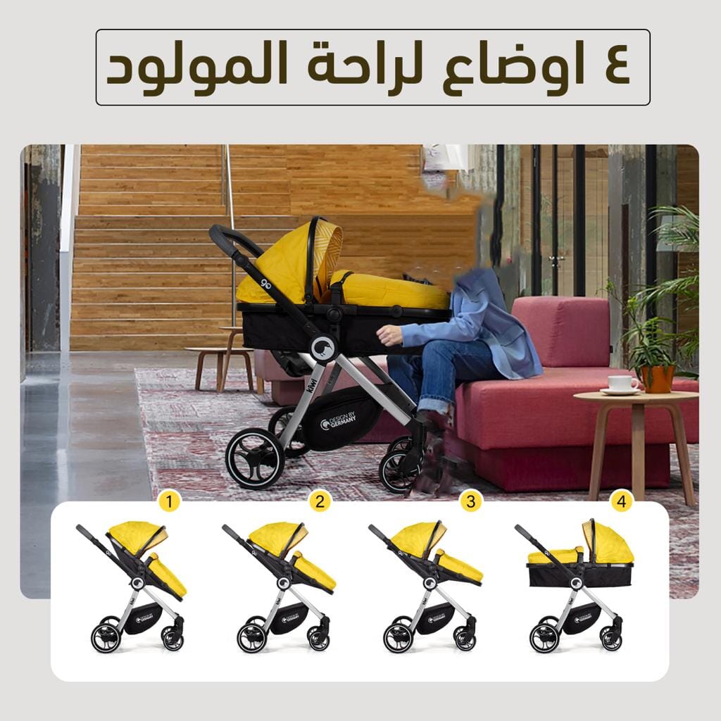 Kiwi Go Stroller, Car Seat, Care Bag – Grey 0-36 Months General KIWI 