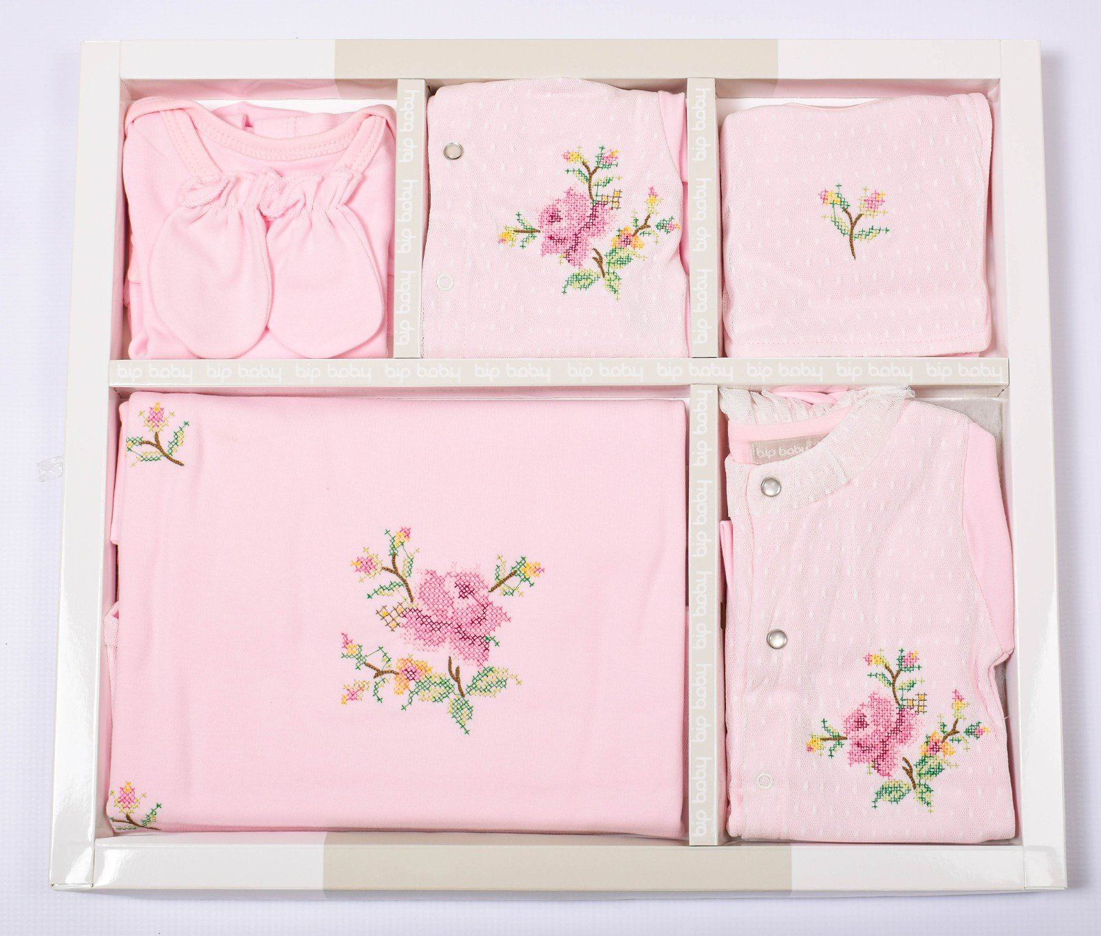 10 Piece Cute Flowers Baby Girl Gift Set - Pink newborn BIP BABY 