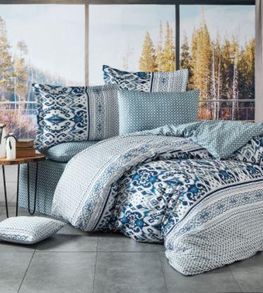 Kirlow Double Size 6 Piece Duvet Cover Set - Blue BEDDINGS NAZENIA HOME 