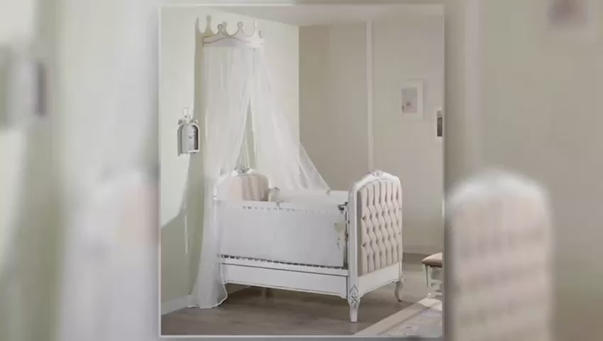 Manhattan Royal Baby Crib - Beech Wood and Luxurious Design 2-in-1