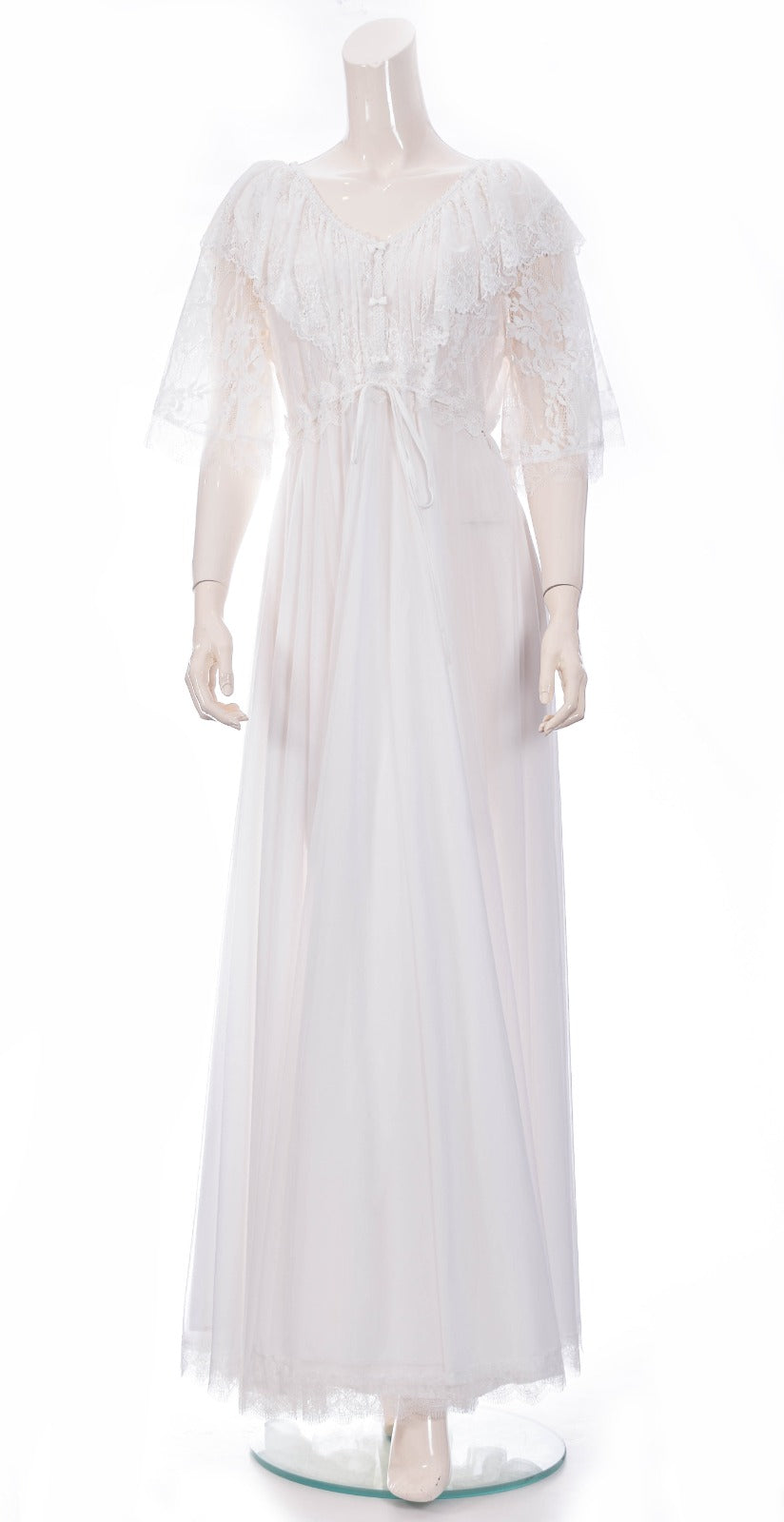 Splendid Lace & Chiffon Night Dress - Off-White Dress Coco Box 