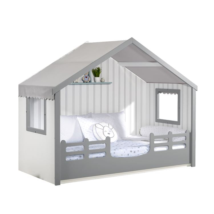 Boune Grey Montessori Bed 100x200 cm Kid Bed Meltem Smart 